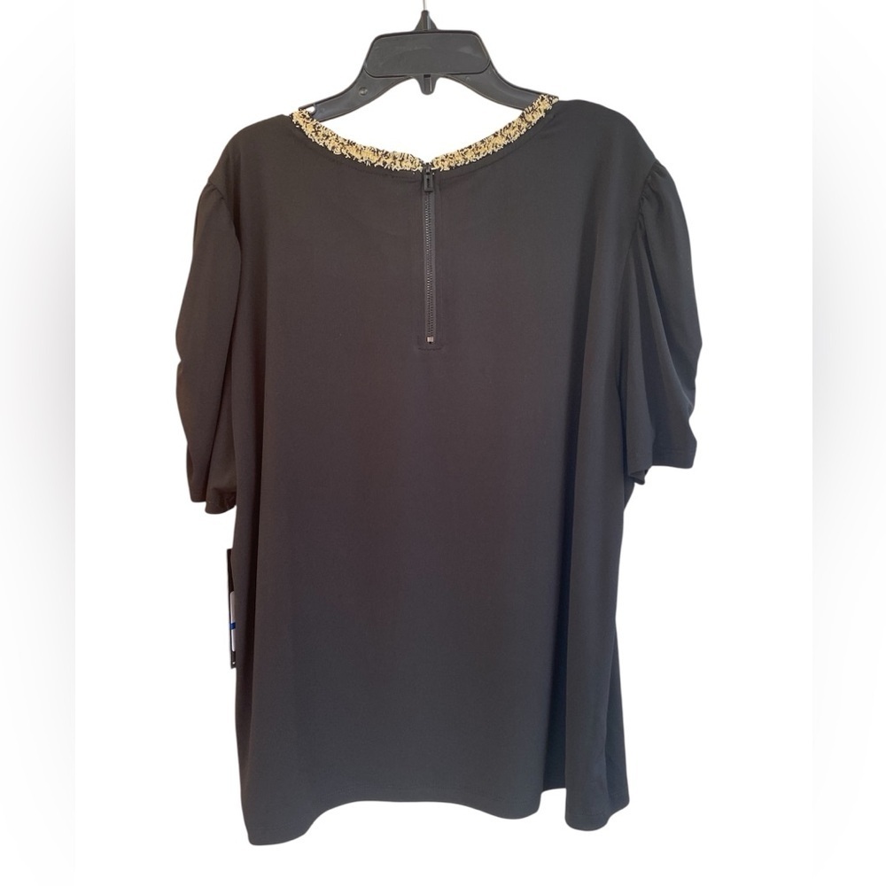 Karl Lagerfeld Black Top with Gold Trim - Picture 6 of 6